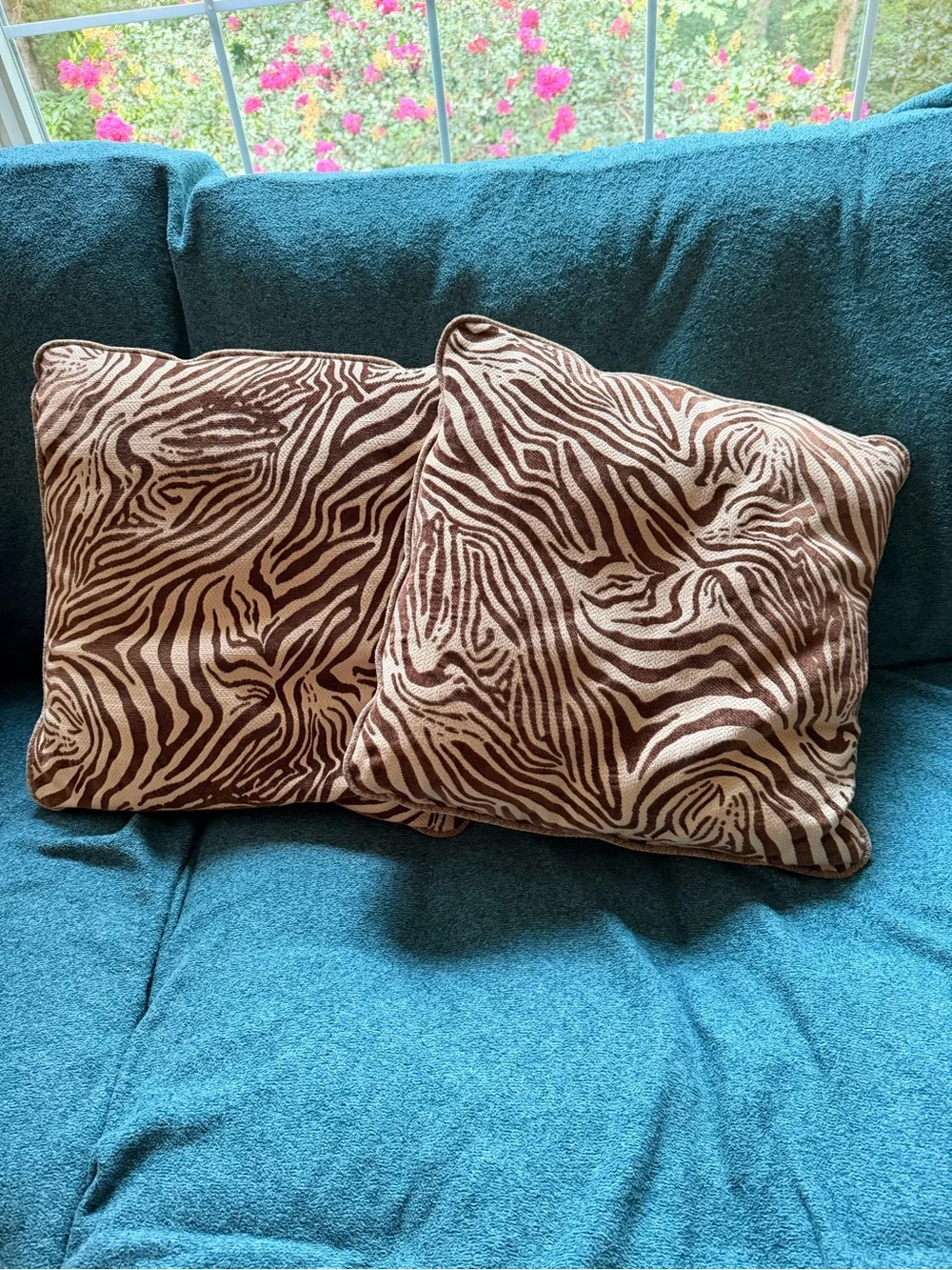 Set of Zebra Print Accent Pillows